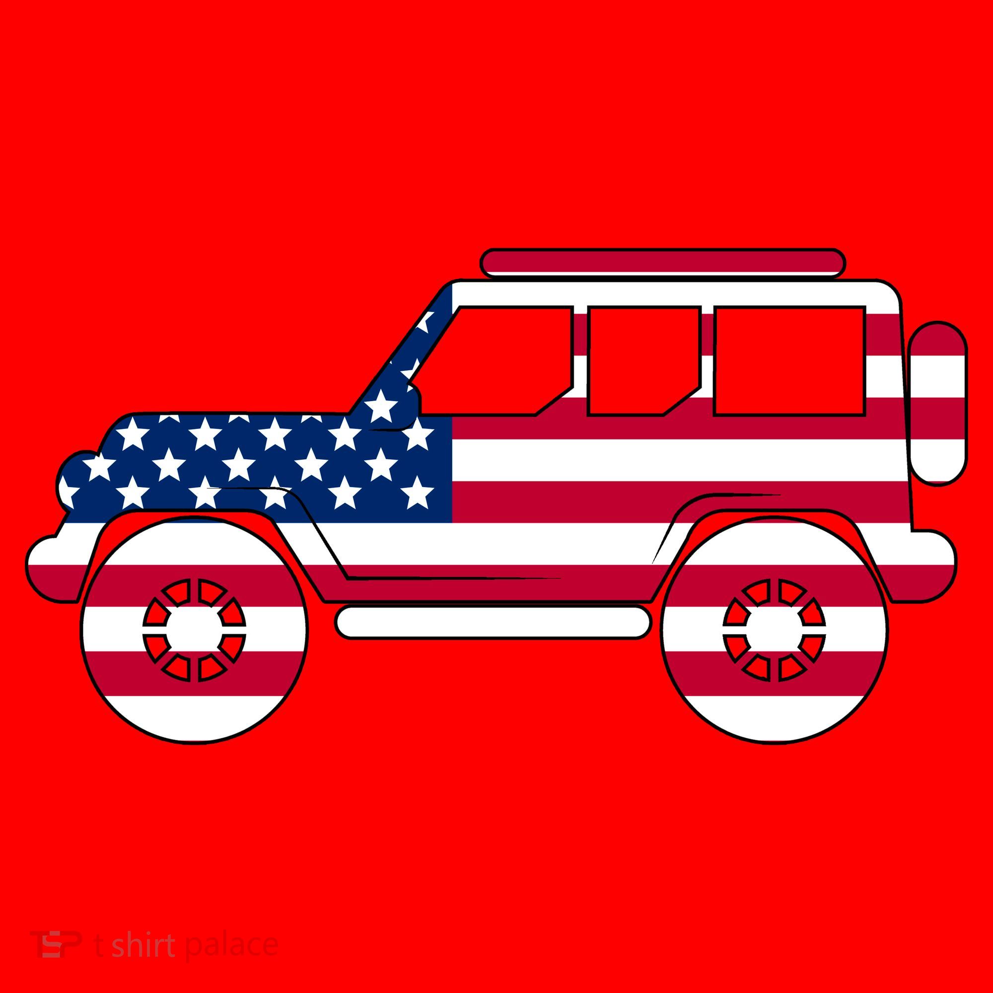 USA Truck American Flag Santa Hat