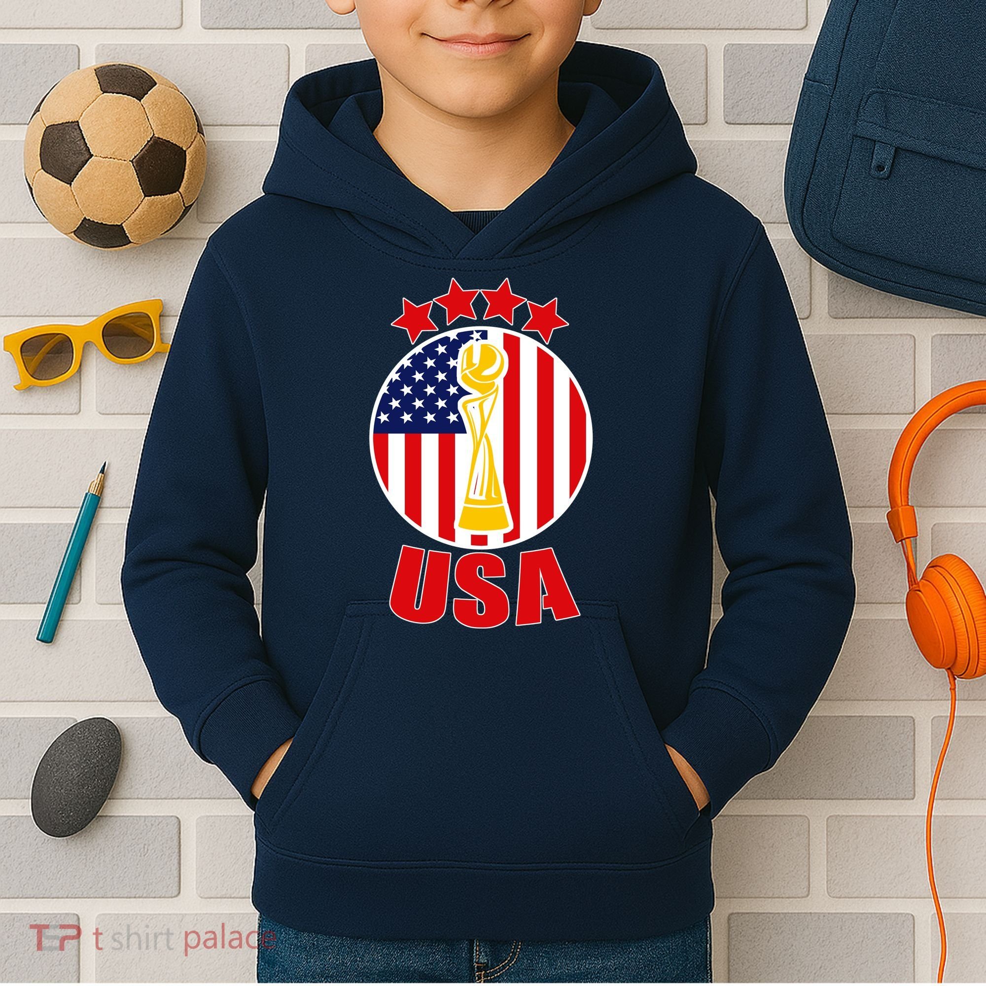 USA Women's Soccer Championship Kids Hoodie