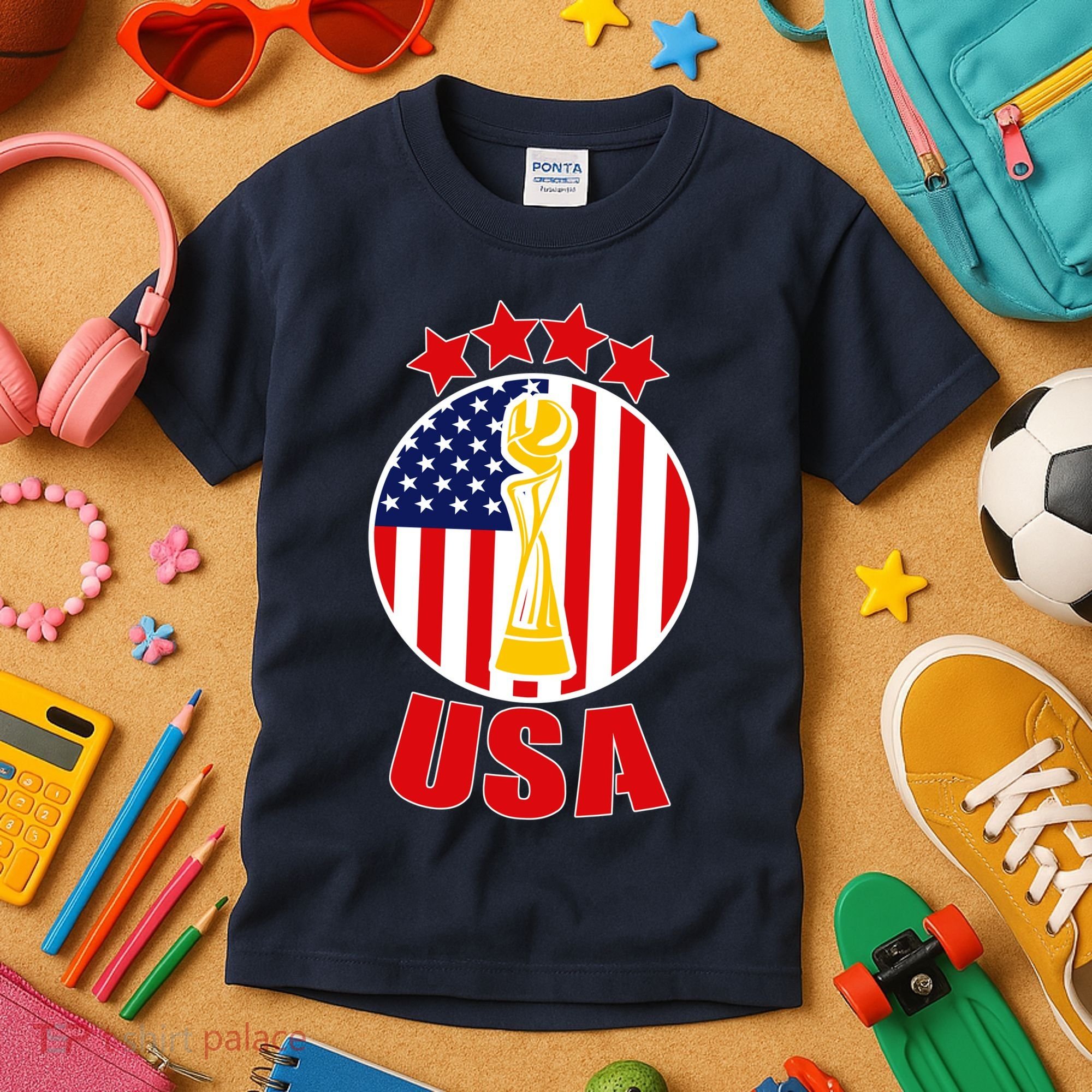 USA Women's Soccer Championship Kids T-Shirt