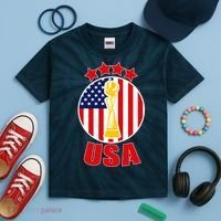 USA Women's Soccer Championship Kids Tie-Dye T-Shirt thumb 2
