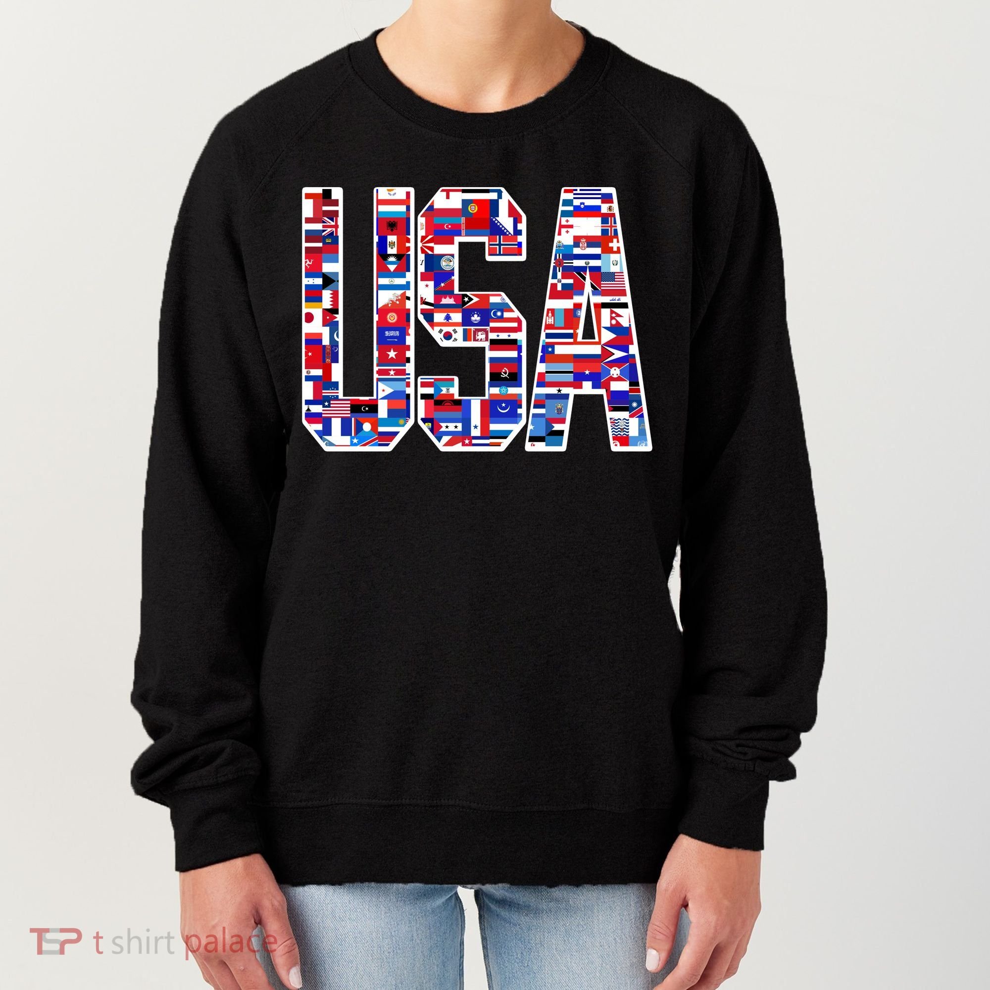 USA World Flags Pattern Women's Sweatshirt