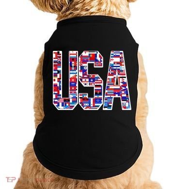 USA World Flags Pattern Doggie Tank