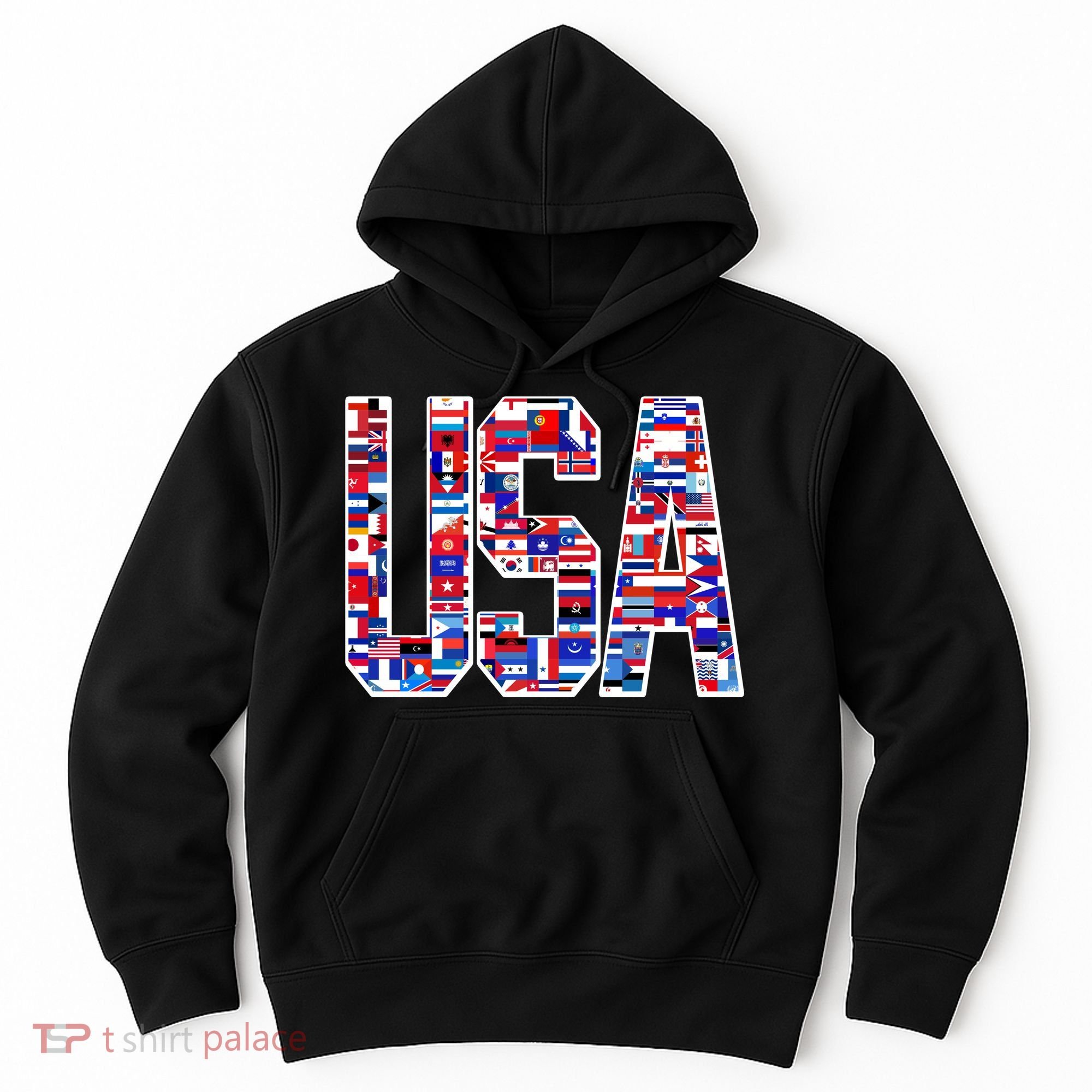 USA World Flags Pattern Hoodie