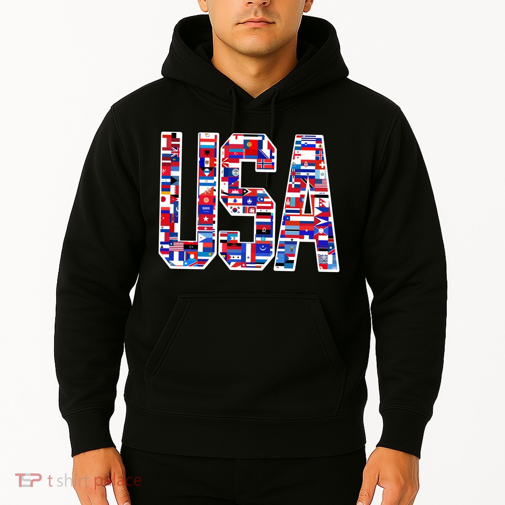 USA World Flags Pattern Hoodie