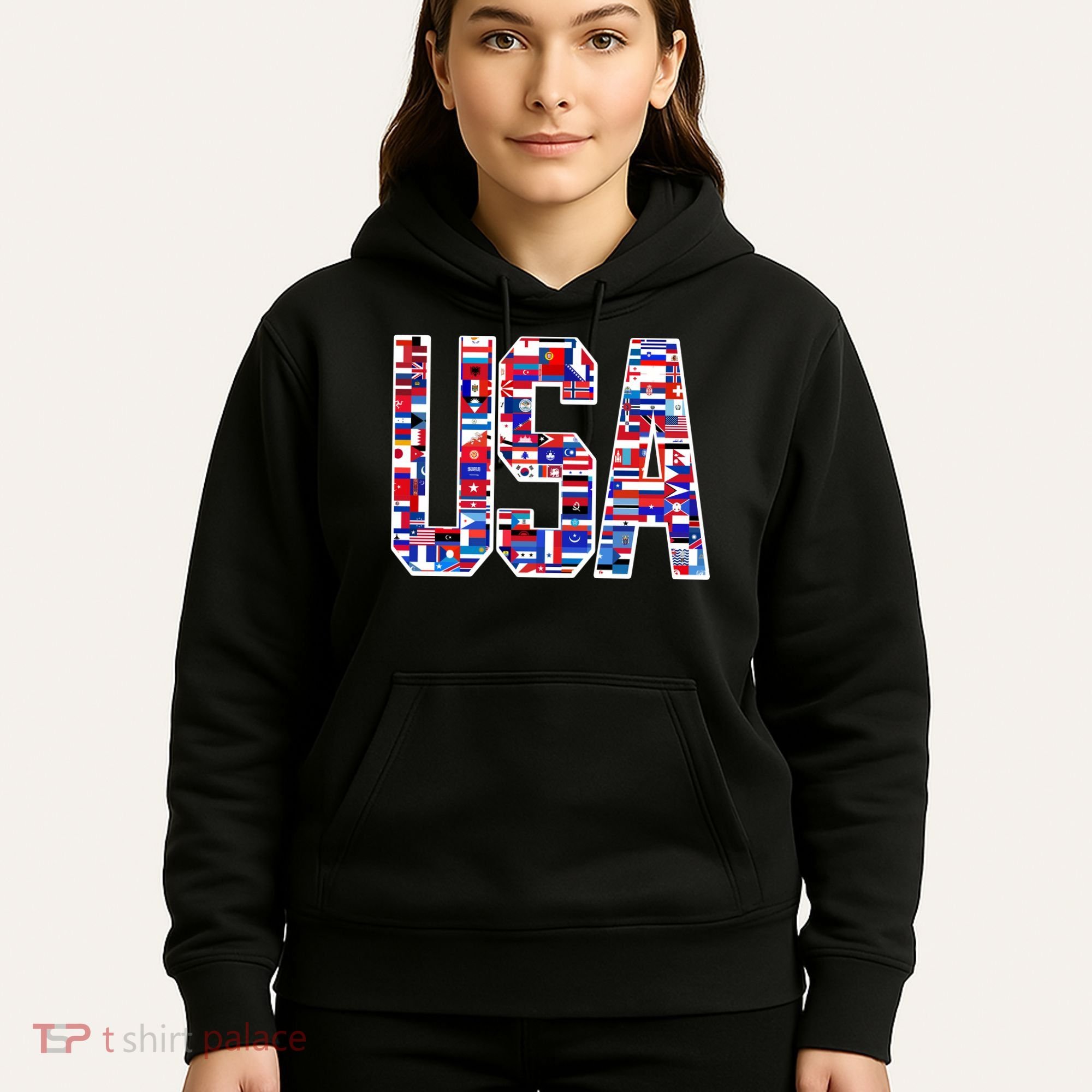 USA World Flags Pattern Hoodie