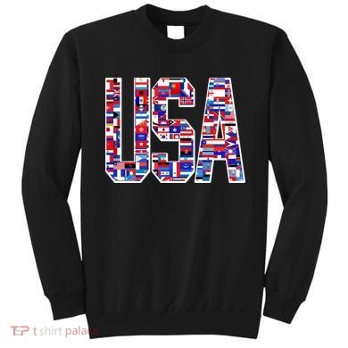 USA World Flags Pattern Sweatshirt