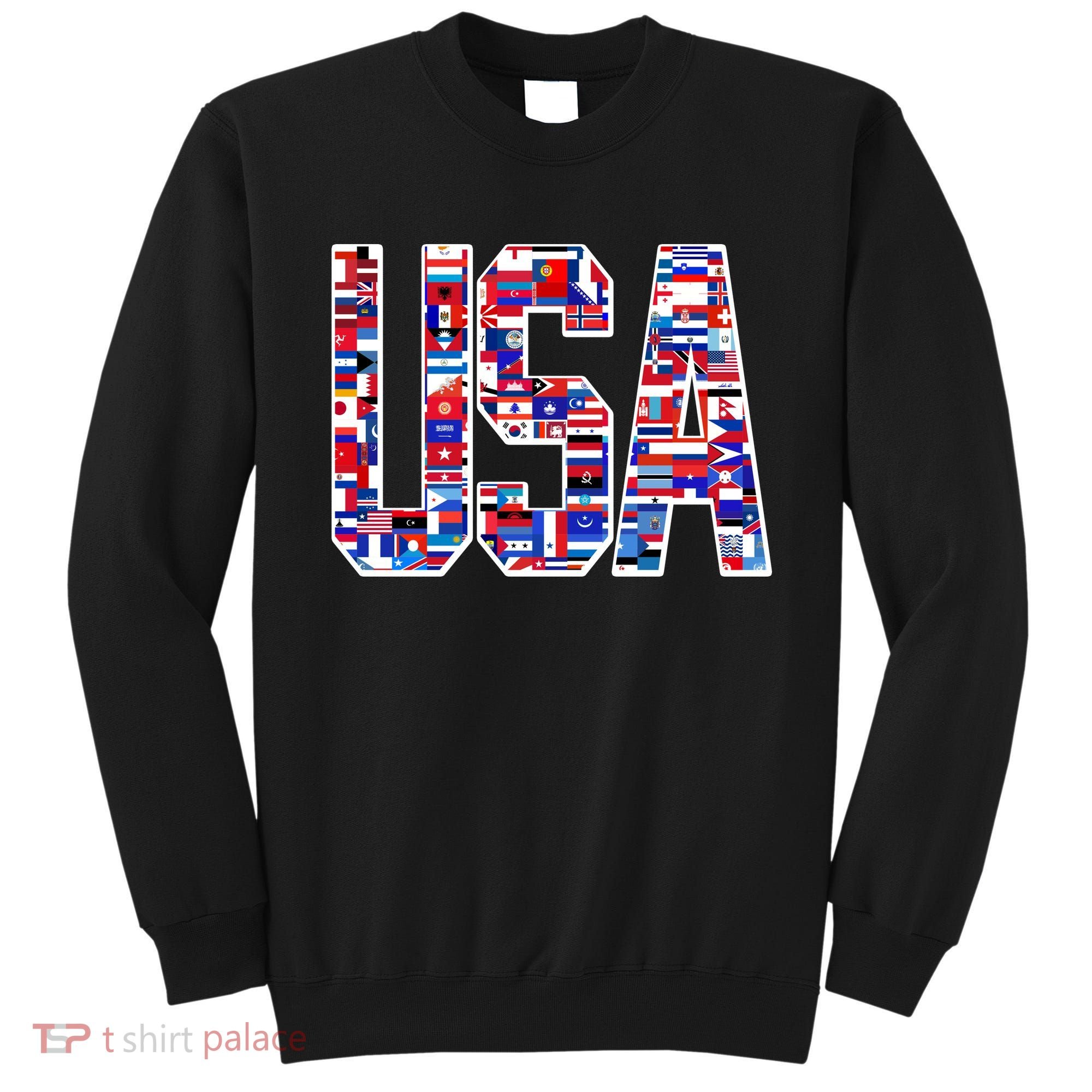 USA World Flags Pattern Sweatshirt