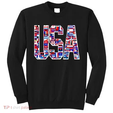 USA World Flags Pattern Sweatshirt
