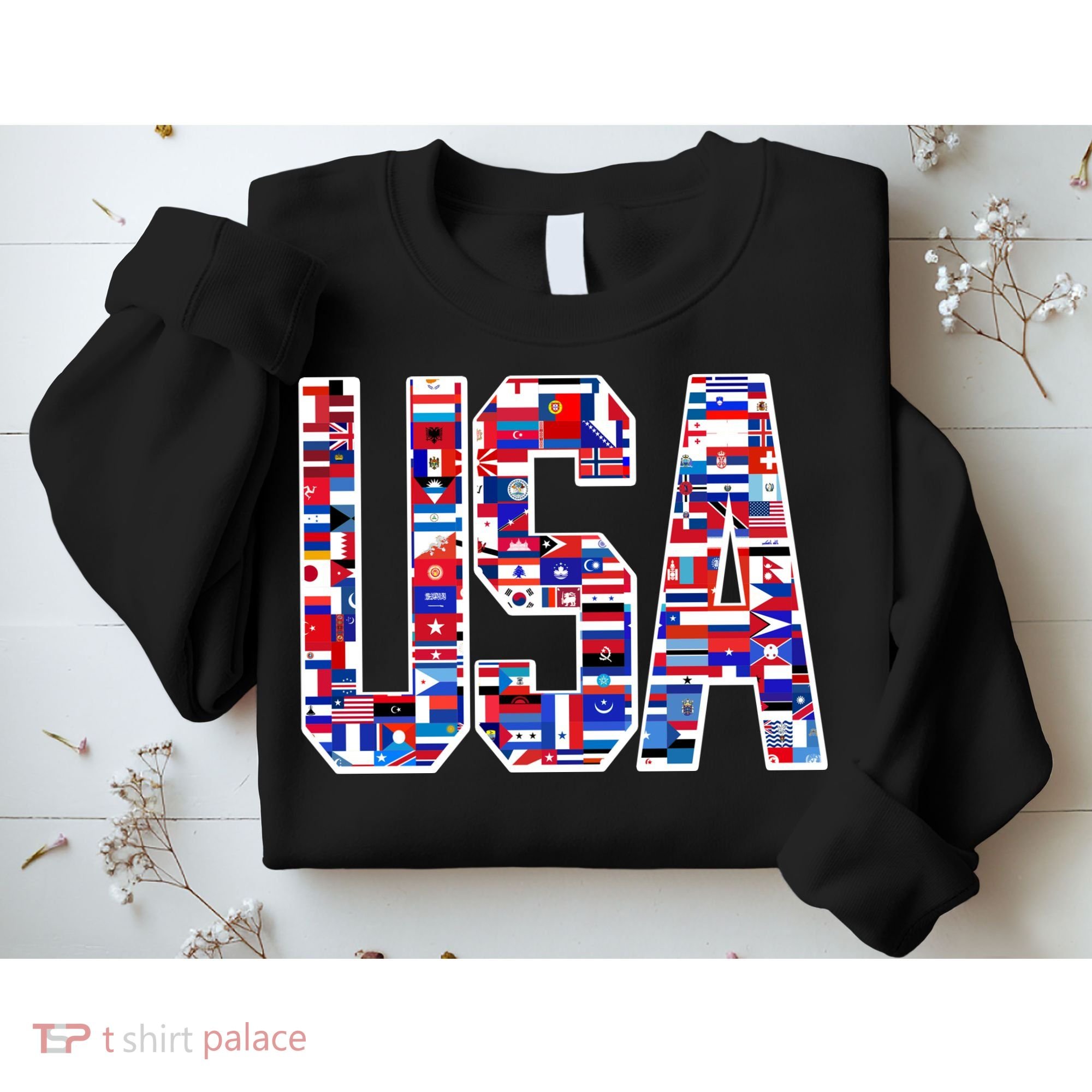 USA World Flags Pattern Sweatshirt