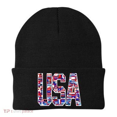 USA World Flags Pattern Beanie