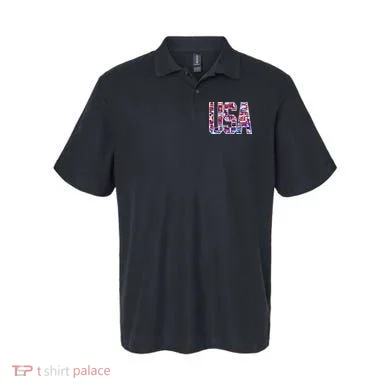 USA World Flags Pattern Polo