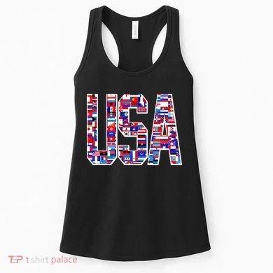 USA World Flags Pattern Women's Tank Top