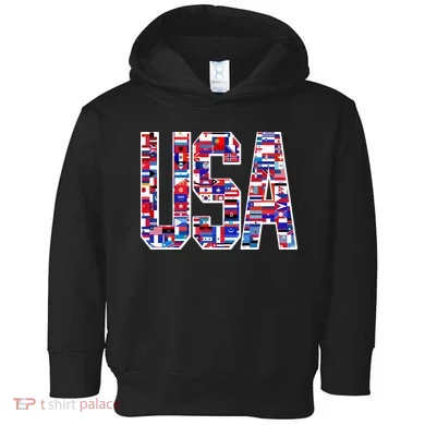 USA World Flags Pattern Toddler Hoodie