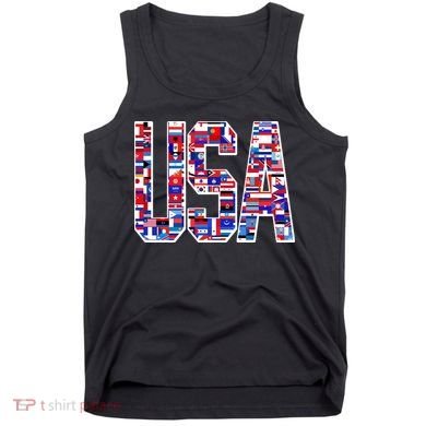 USA World Flags Pattern Tank Top