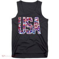 USA World Flags Pattern Tank Top thumb 0