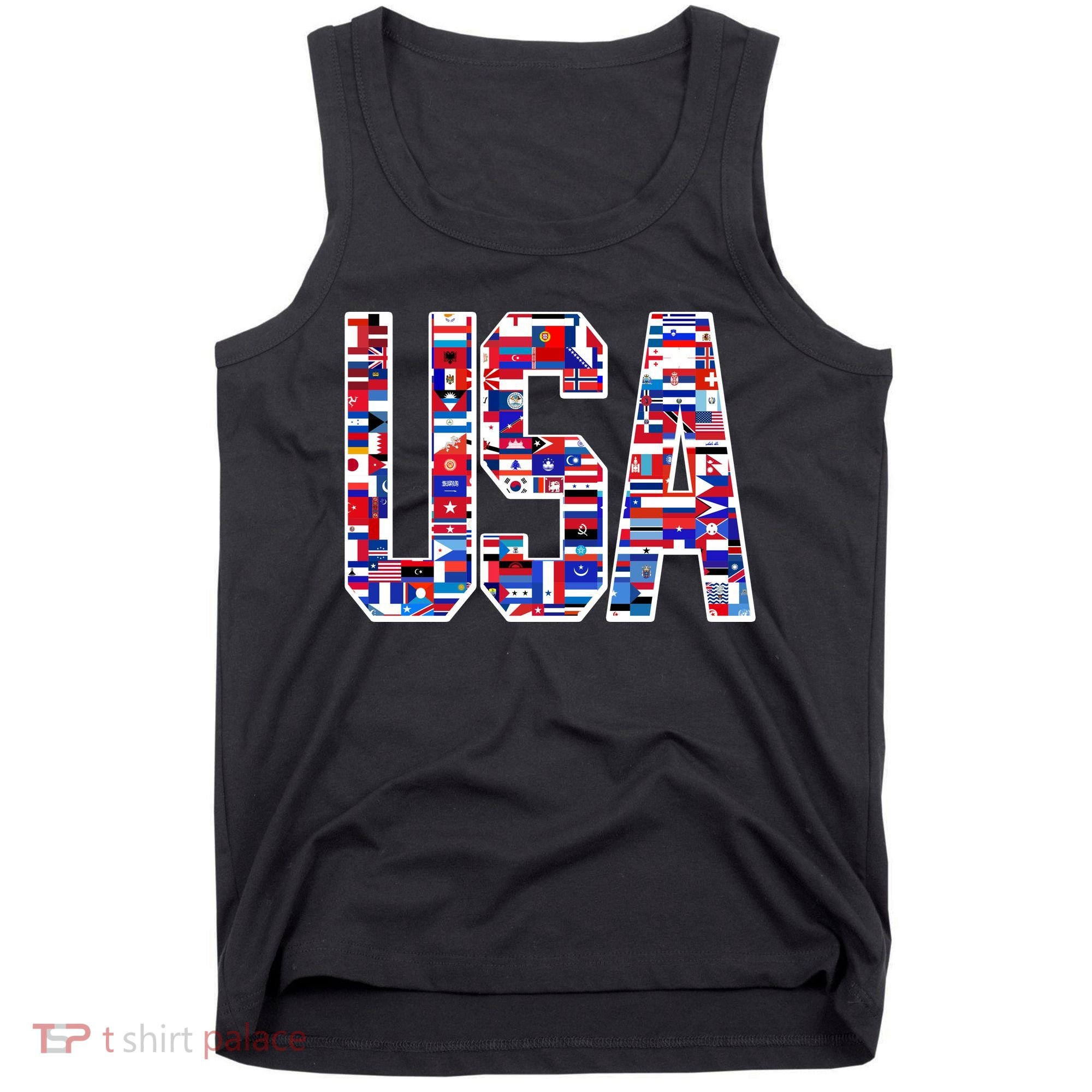 USA World Flags Pattern Tank Top