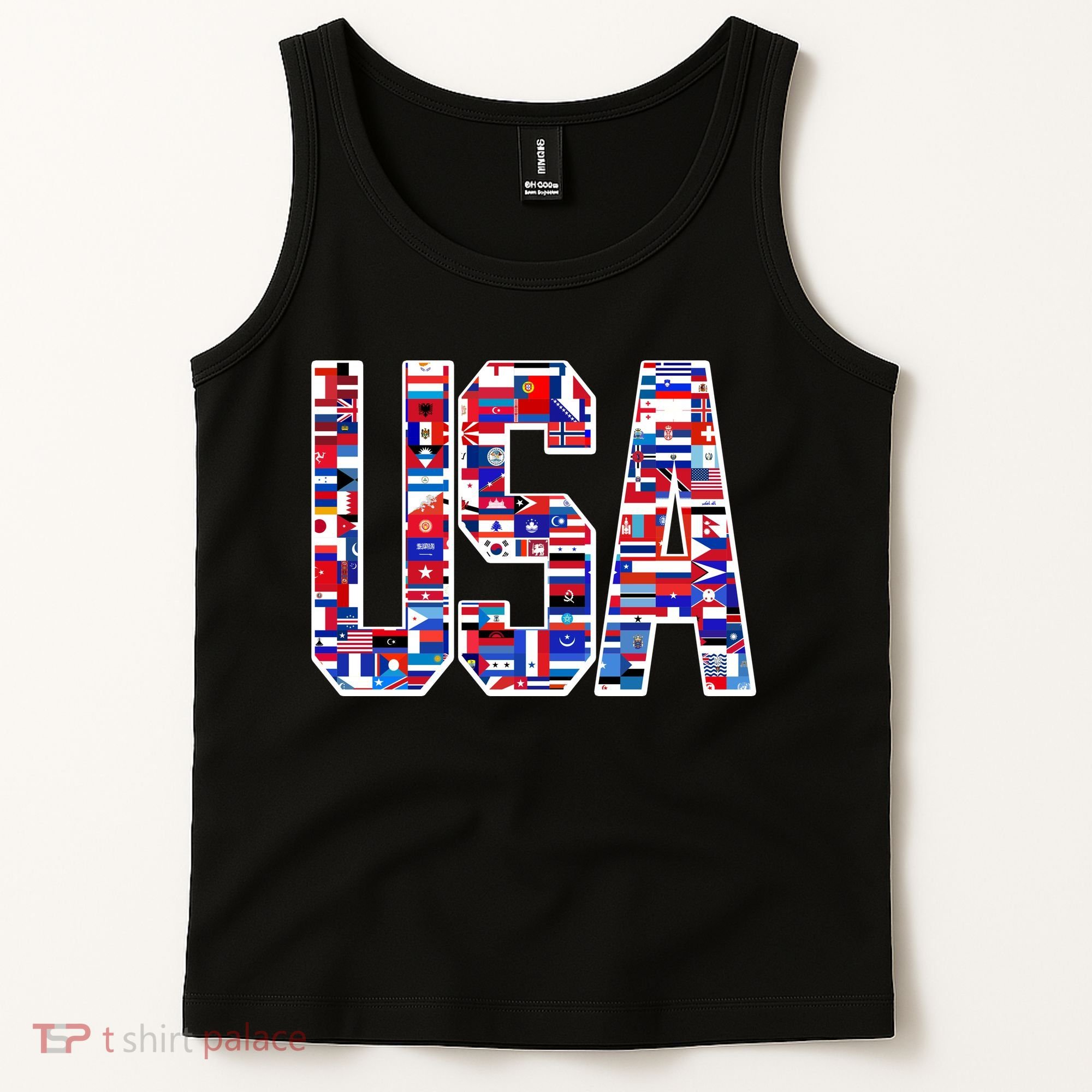 USA World Flags Pattern Tank Top