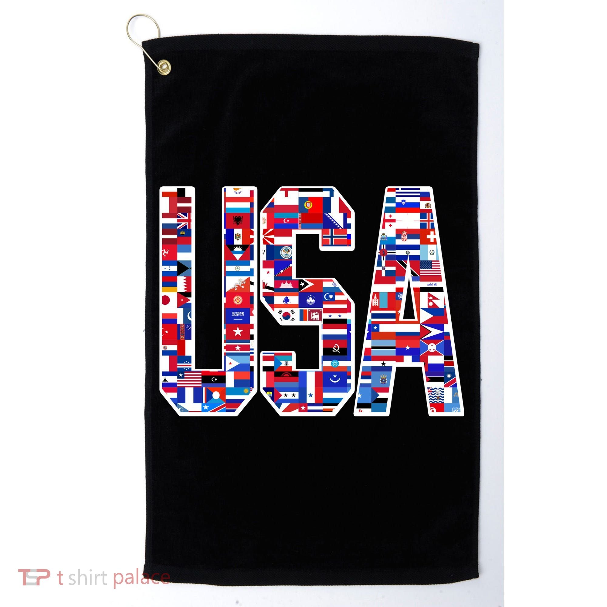 USA World Flags Pattern Golf Towel