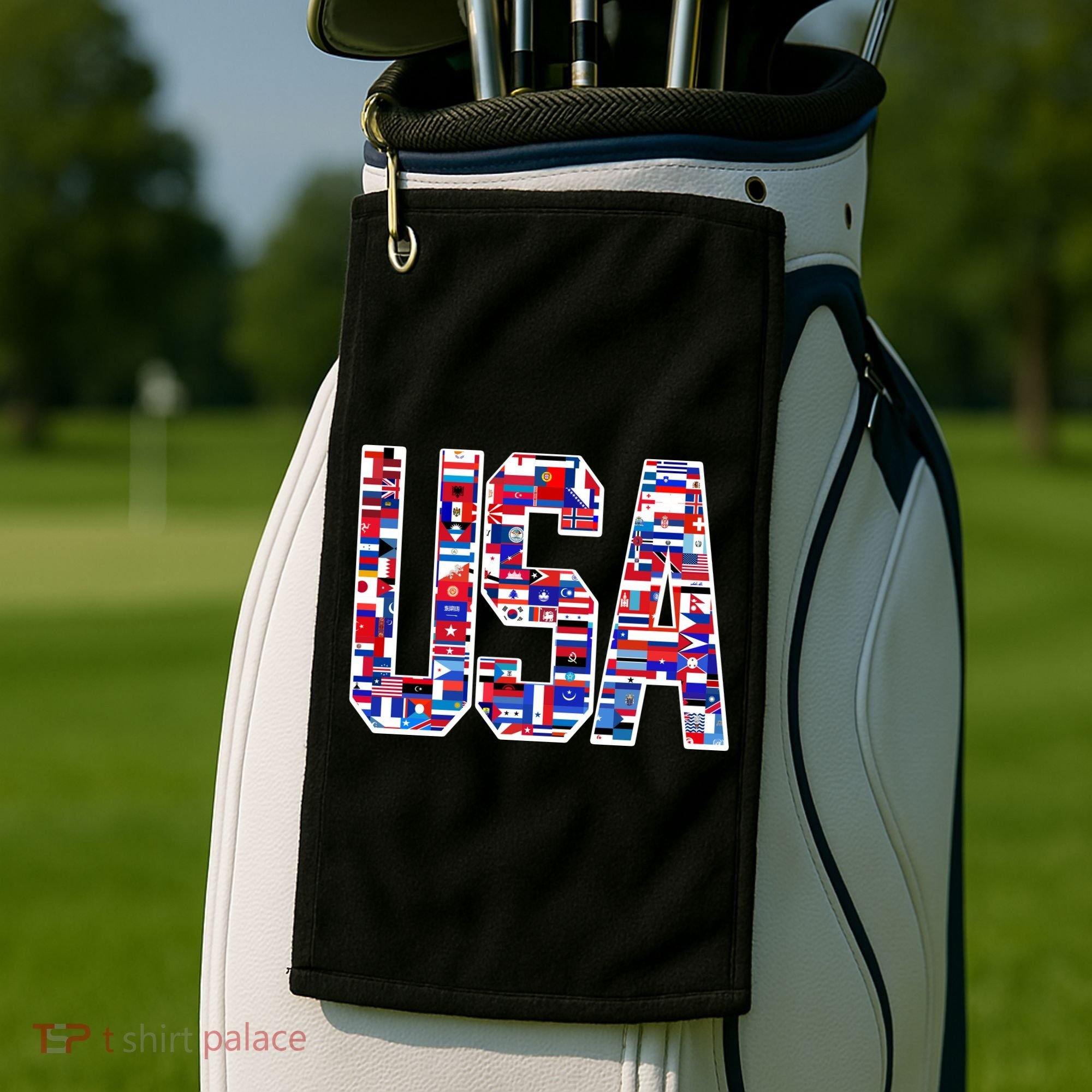 USA World Flags Pattern Golf Towel