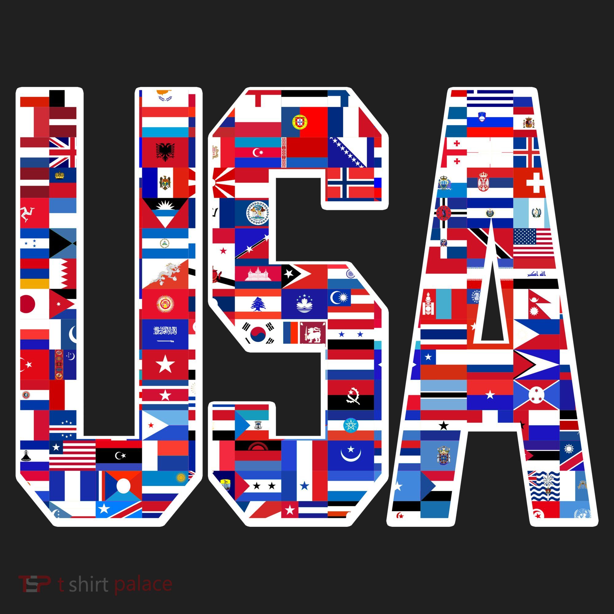USA World Flags Pattern Golf Towel