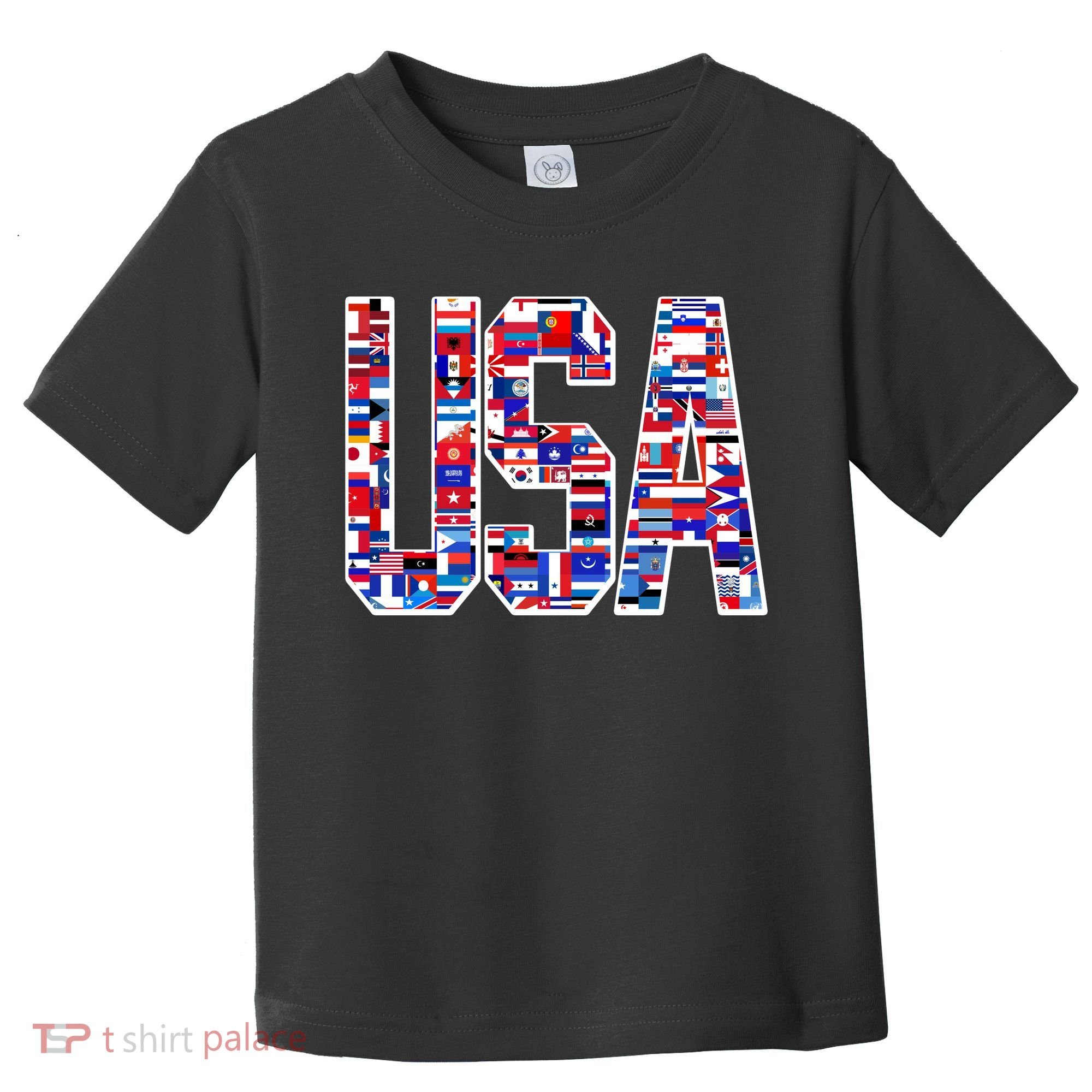 USA World Flags Pattern Toddler T-Shirt