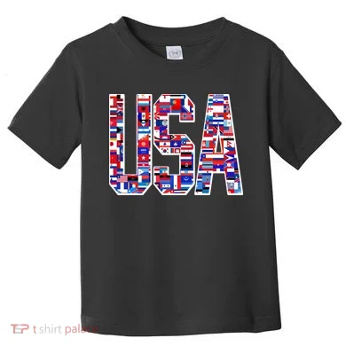USA World Flags Pattern Toddler T-Shirt