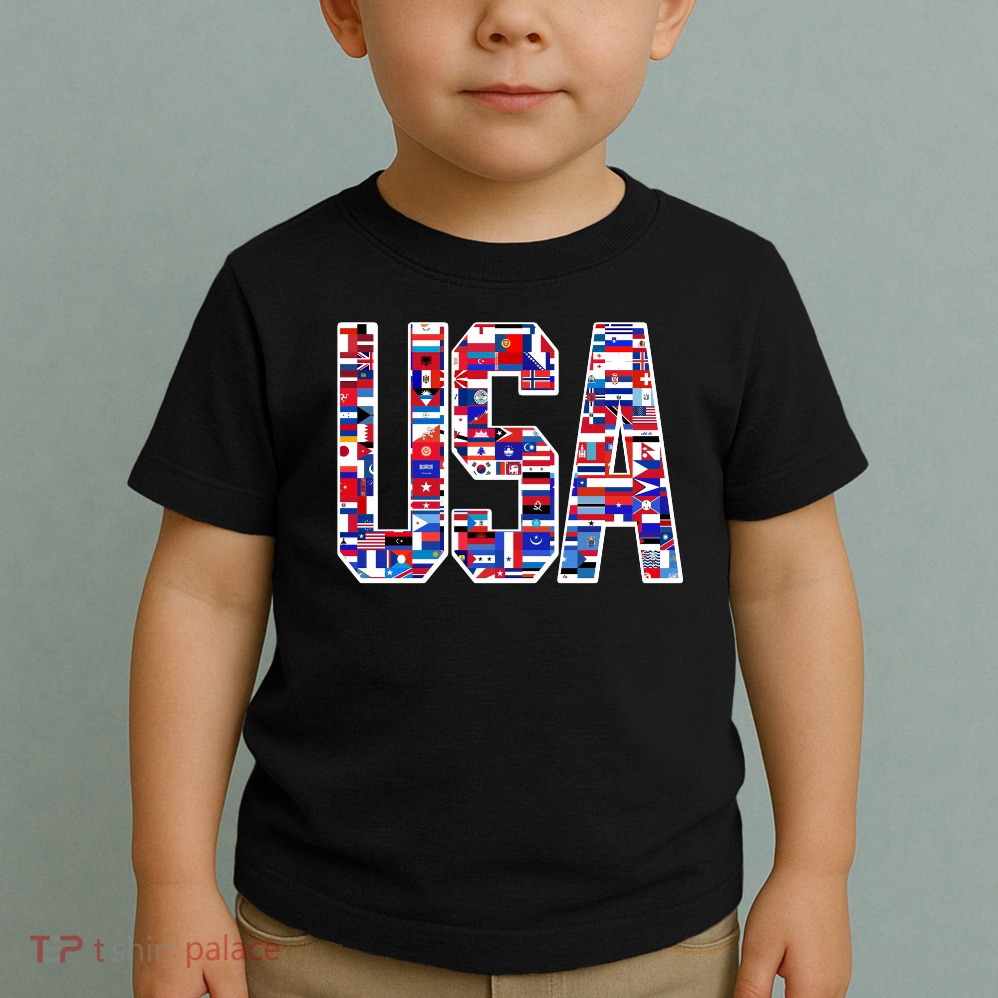 USA World Flags Pattern Toddler T-Shirt