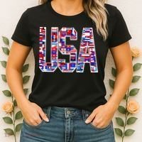 USA World Flags Pattern Women's T-Shirt thumb 2