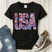 USA World Flags Pattern Women's T-Shirt thumb 3