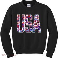USA World Flags Pattern Kids Sweatshirt thumb 0