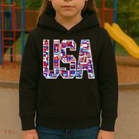 USA World Flags Pattern Kids Hoodie thumb 3