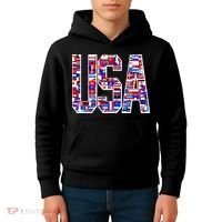 USA World Flags Pattern Kids Hoodie thumb 4