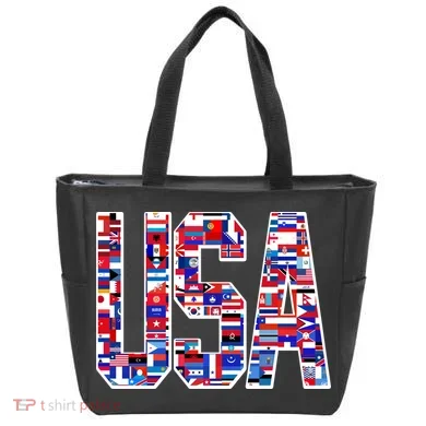 USA World Flags Pattern Tote Bag