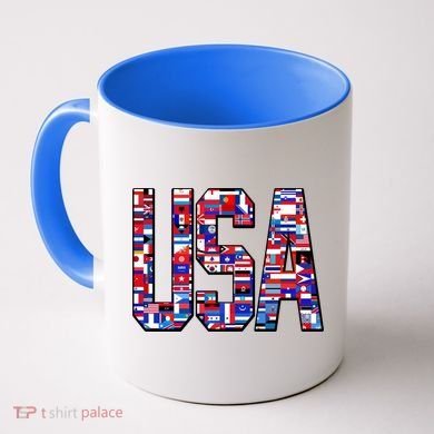 USA World Flags Pattern Coffee Mug