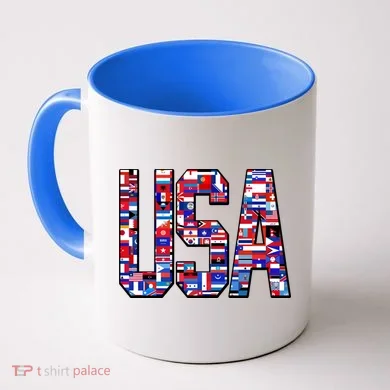 USA World Flags Pattern Coffee Mug