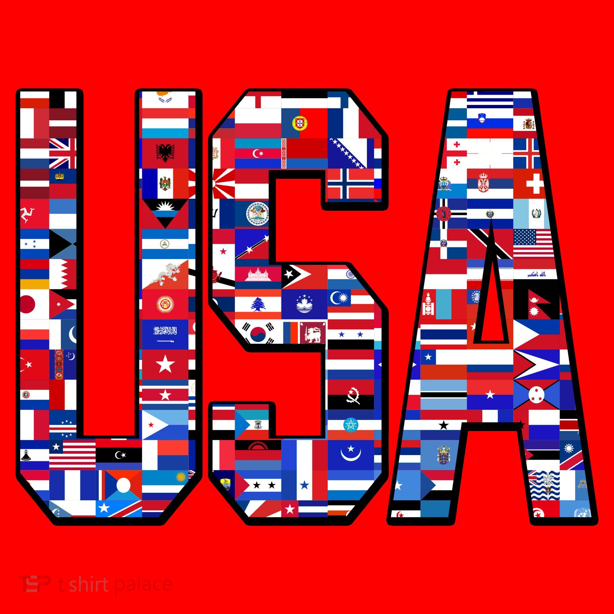 USA World Flags Pattern Santa Hat