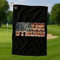 Union Strong And Solidarity Gift Golf Towel thumb 1