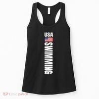 Usa Swimming American Flag Swim Sport Team Women's Tank Top thumb 0