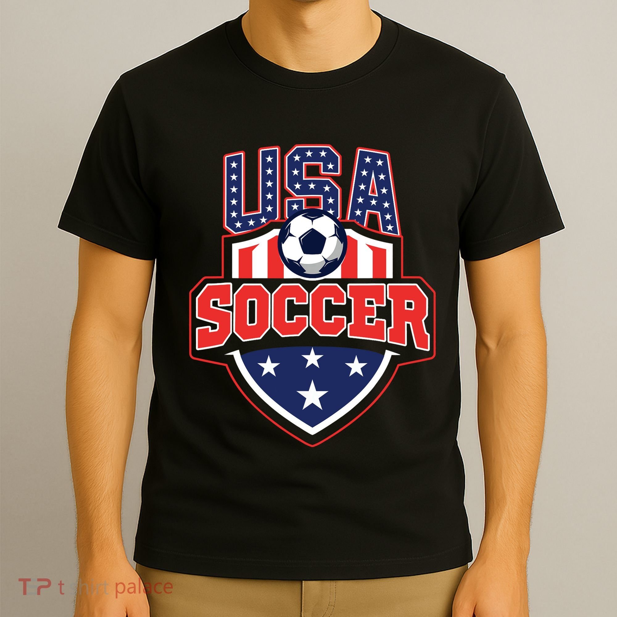 USA Soccer - American Flag Football Player T-Shirt