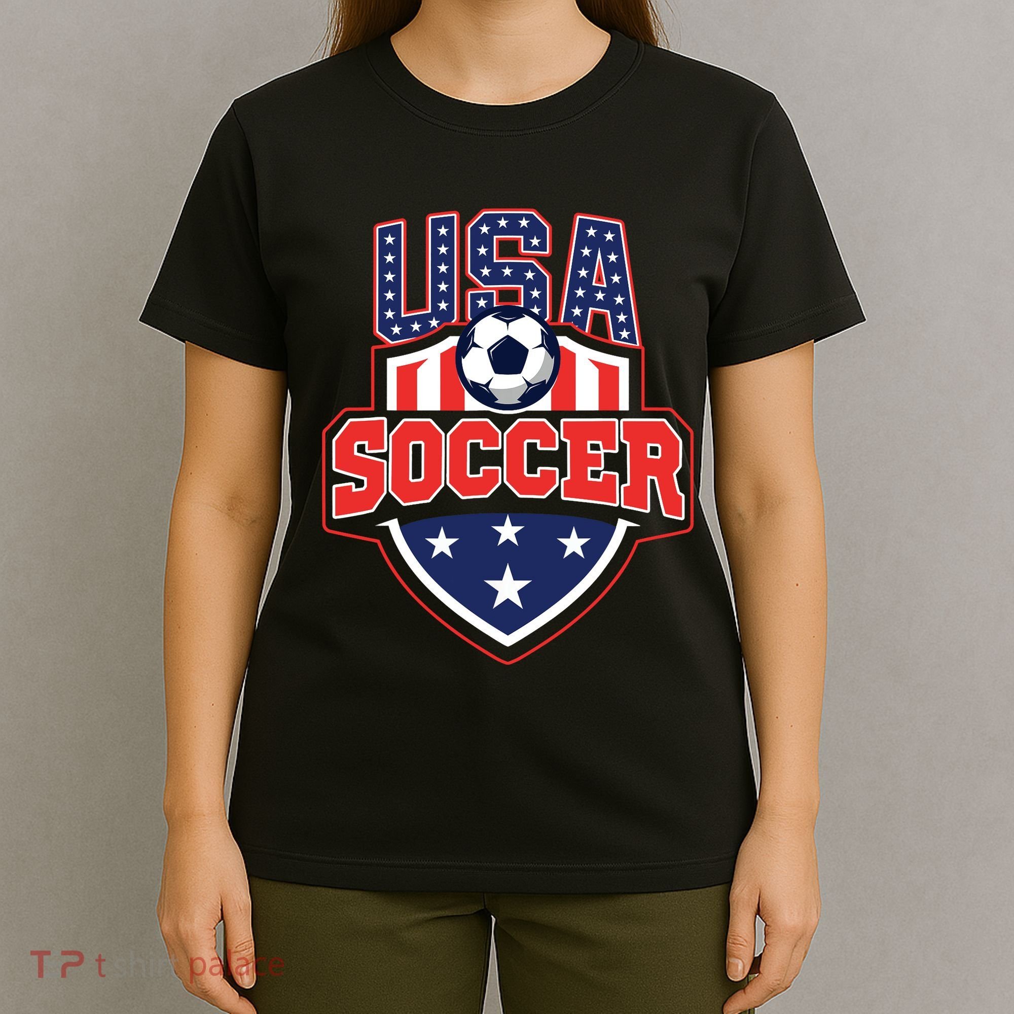 USA Soccer - American Flag Football Player T-Shirt