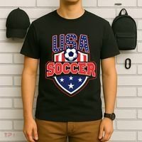USA Soccer - American Flag Football Player T-Shirt thumb 6