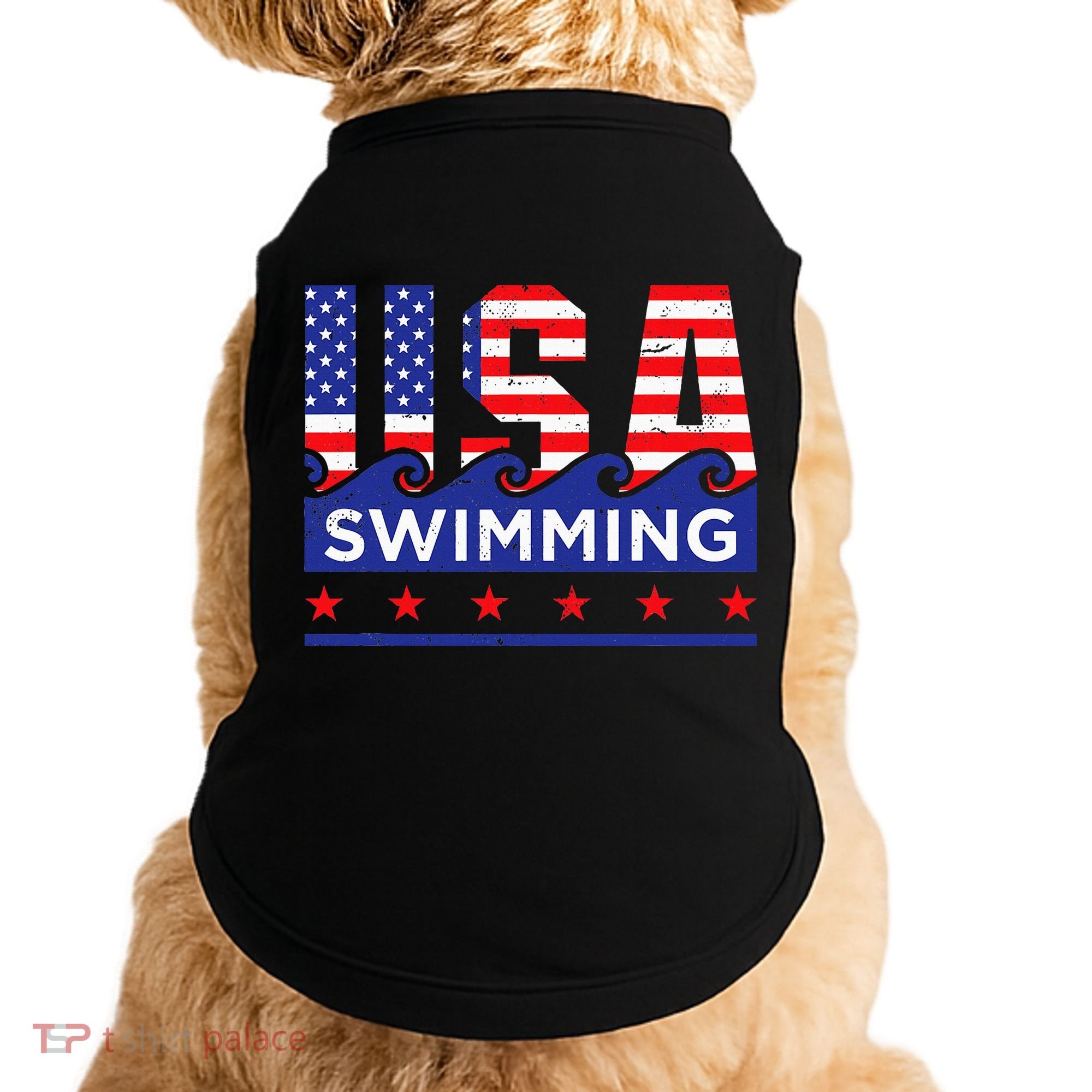 Usa Swimming Artwork For A Swimmer Doggie Tank