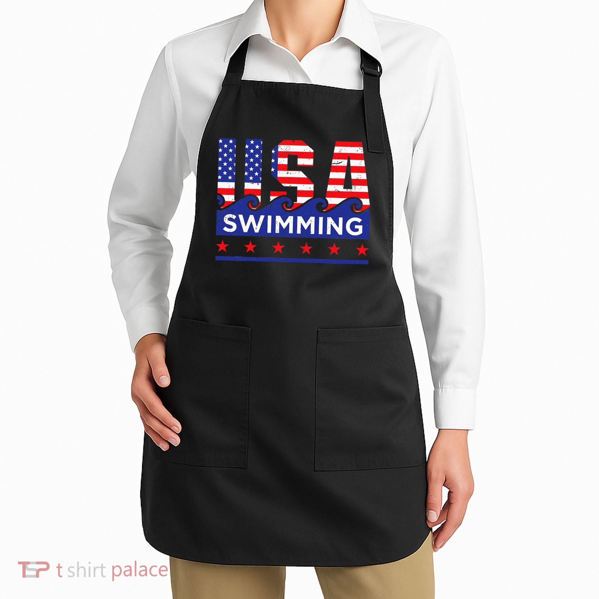 Usa Swimming Artwork For A Swimmer Apron