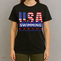 Usa Swimming Artwork For A Swimmer T-Shirt thumb 4