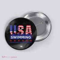 Usa Swimming Artwork For A Swimmer Button thumb 0