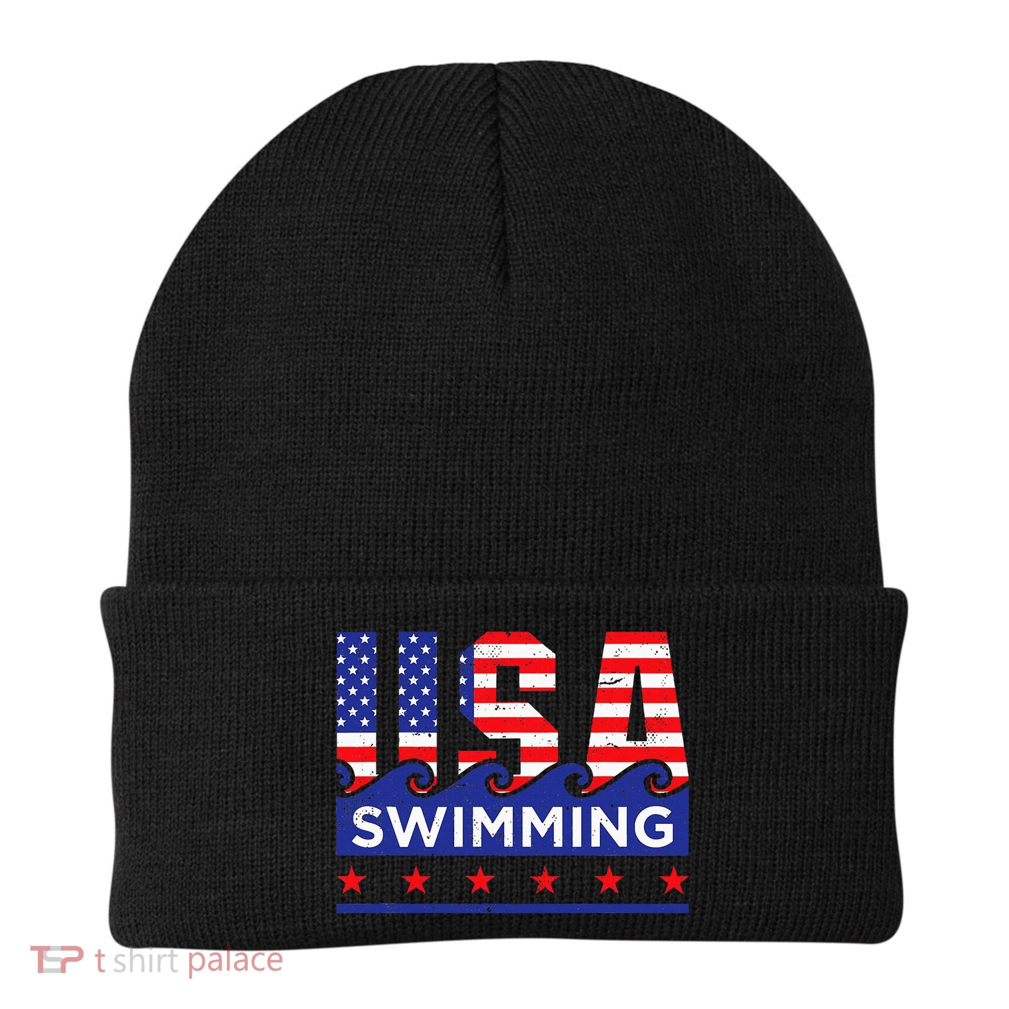 Usa Swimming Artwork For A Swimmer Beanie