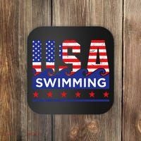 Usa Swimming Artwork For A Swimmer Coaster thumb 0