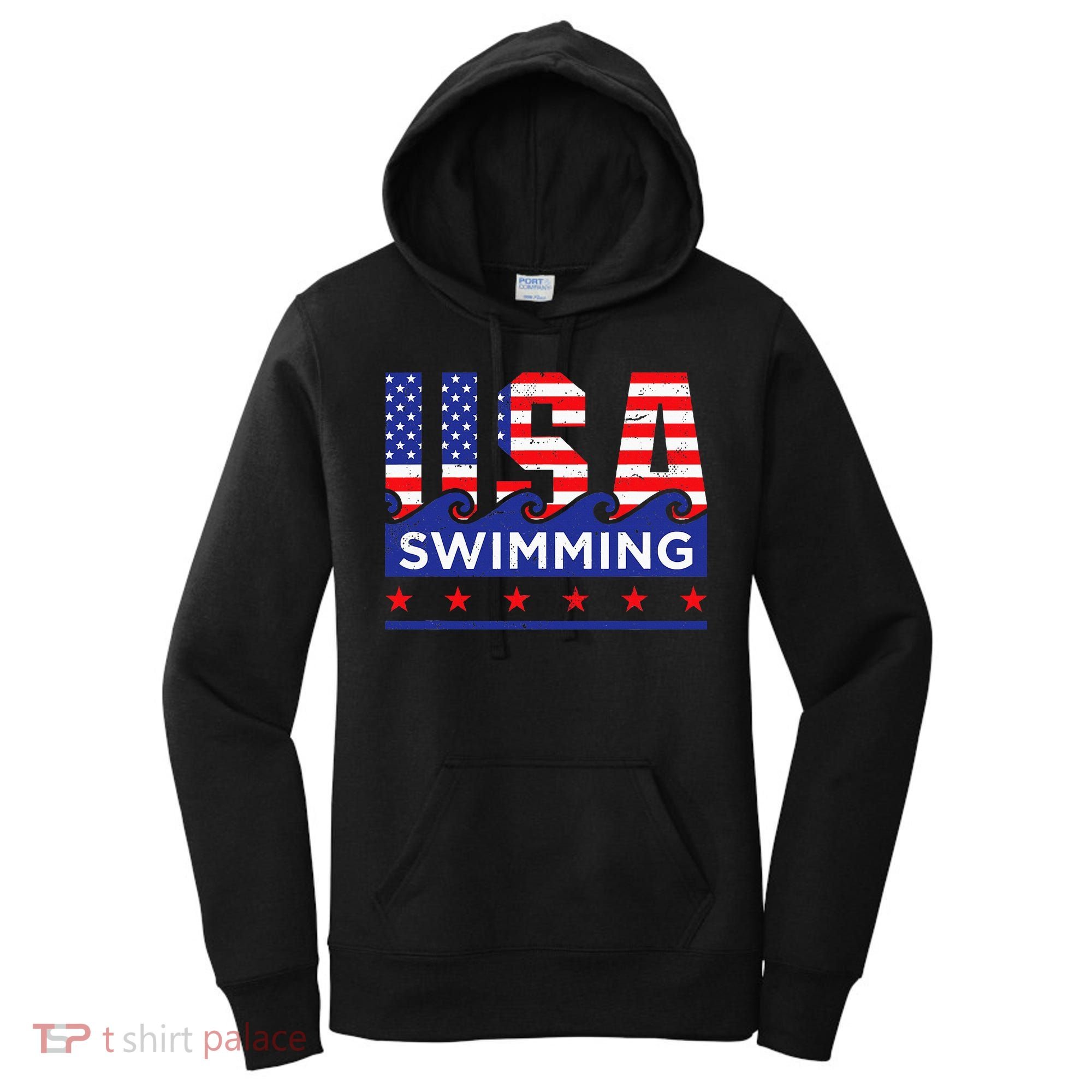 Usa Swimming Artwork For A Swimmer Women's Hoodie