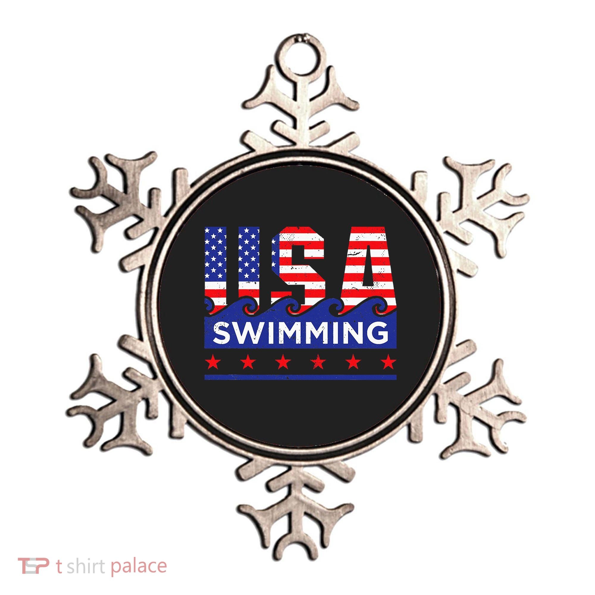 Usa Swimming Artwork For A Swimmer Ornament