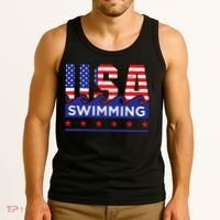 Usa Swimming Artwork For A Swimmer Tank Top thumb 3